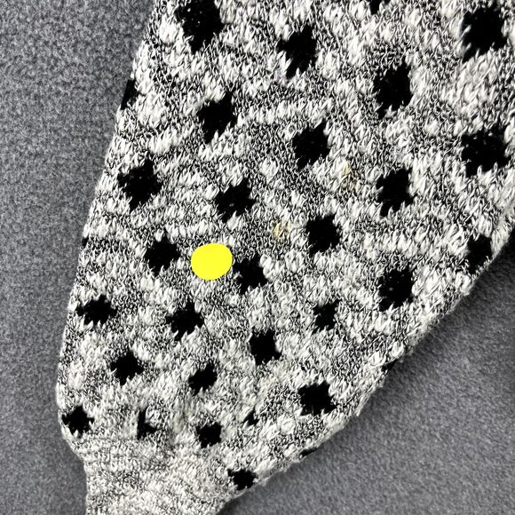 Design Studio Sweater Womens Medium Gray Black dots Cardigan Knit preppy - Picture 13 of 15